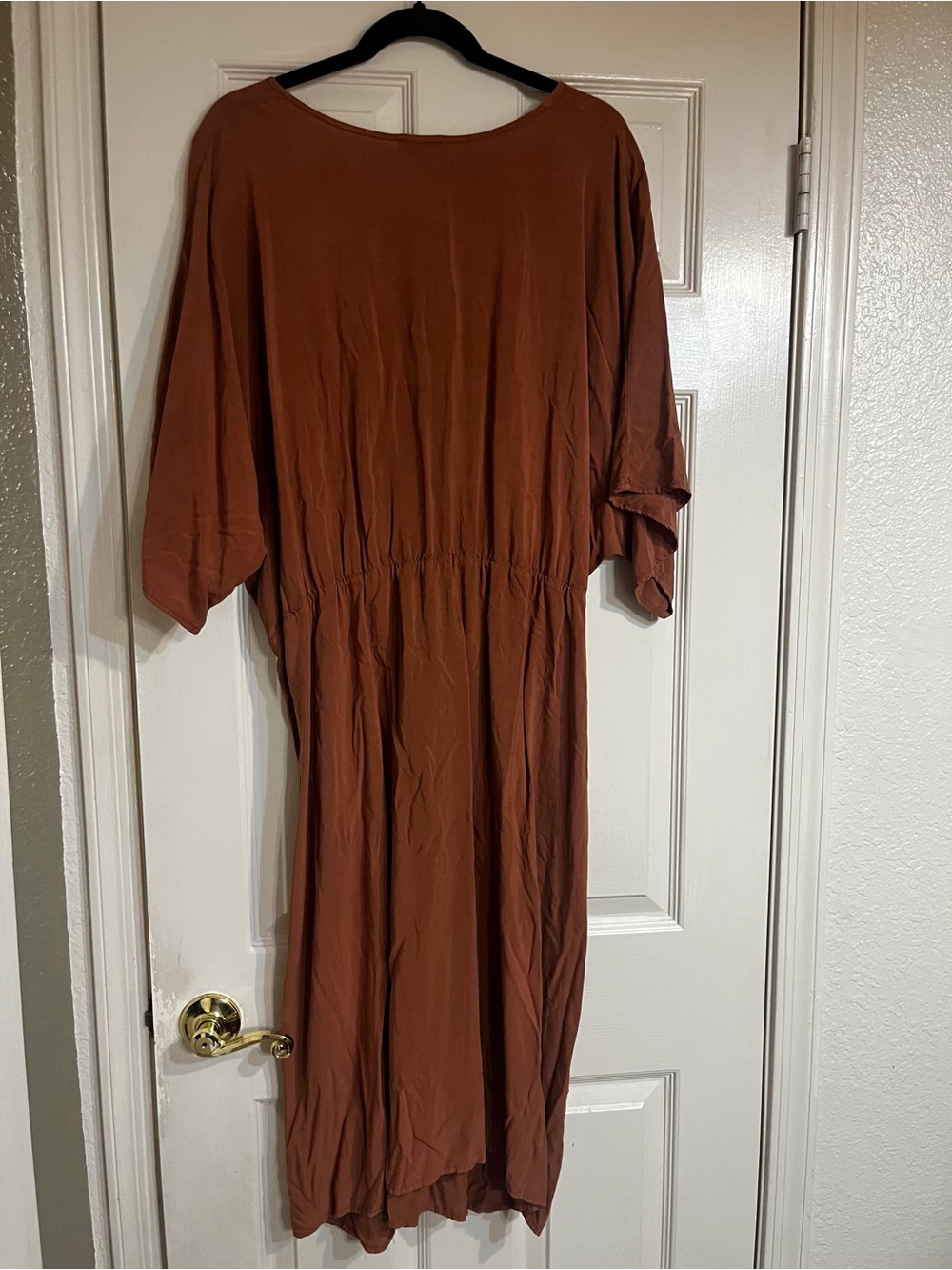 EARTHBOUND Burnt Orange Wrap-Front Midi Dress - Picture 8 of 10